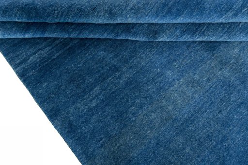 Full view of New Persian Gabbeh rug from Iran / Persia, 235 × 165 cm in Blue tones