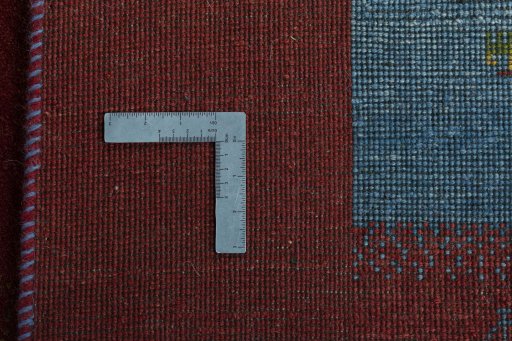 Close-up detail of New Persian Gabbeh rug from Iran / Persia showing Wool weave