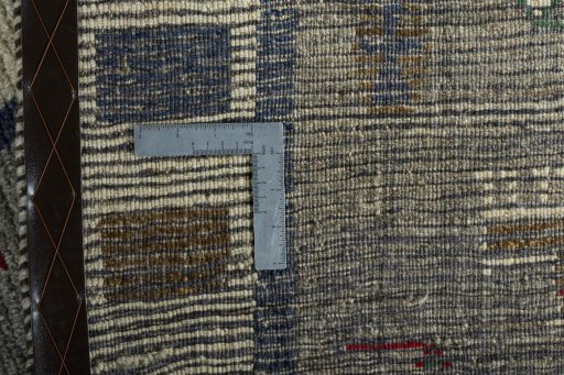 Close-up detail of 2000s Persian Gabbeh rug from Iran / Persia showing Wool weave