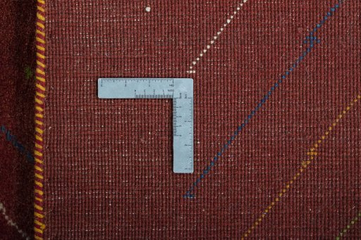 Close-up detail of New Persian Gabbeh rug from Iran / Persia showing Wool weave