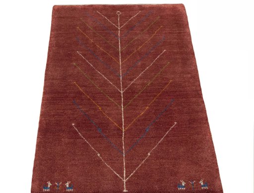 Surface texture of New Persian Gabbeh rug with natural Wool and intricate pattern