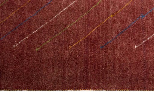 Close-up detail of New Persian Gabbeh rug from Iran / Persia showing Wool weave