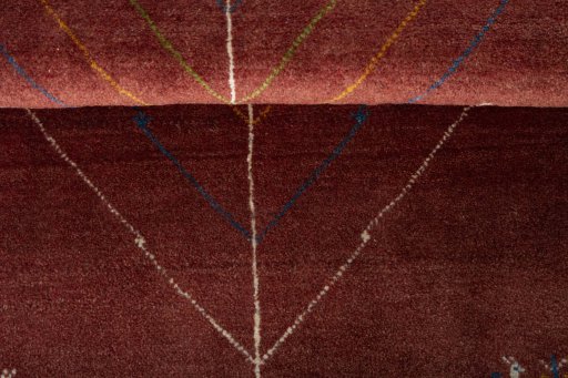 Full view of New Persian Gabbeh rug from Iran / Persia, 125 × 82 cm in Red tones