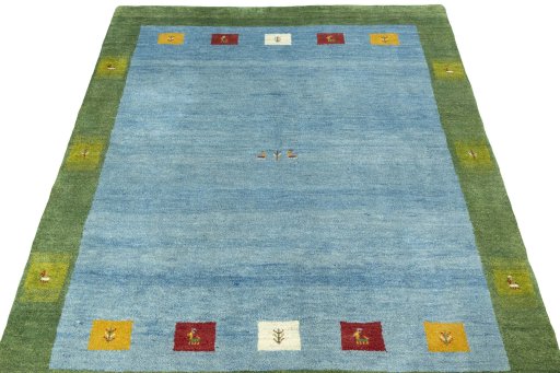 Surface texture of New Persian Gabbeh rug with natural Wool and intricate pattern