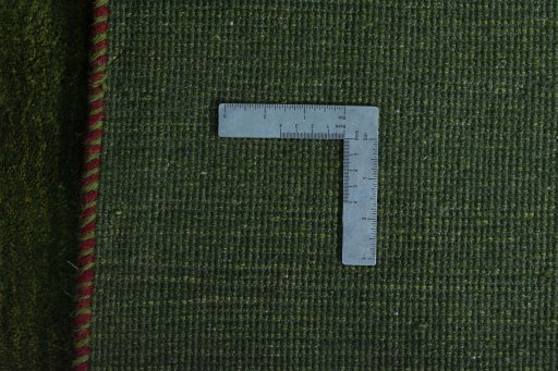 Close-up detail of New Persian Gabbeh rug from Iran / Persia showing Wool weave