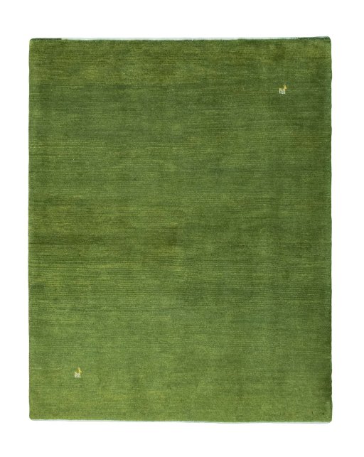Full view of New Persian Gabbeh rug from Iran / Persia, 195 × 155 cm in Green tones