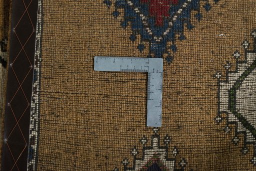 Close-up detail of 2000s Persian Gabbeh rug from Iran / Persia showing Wool weave
