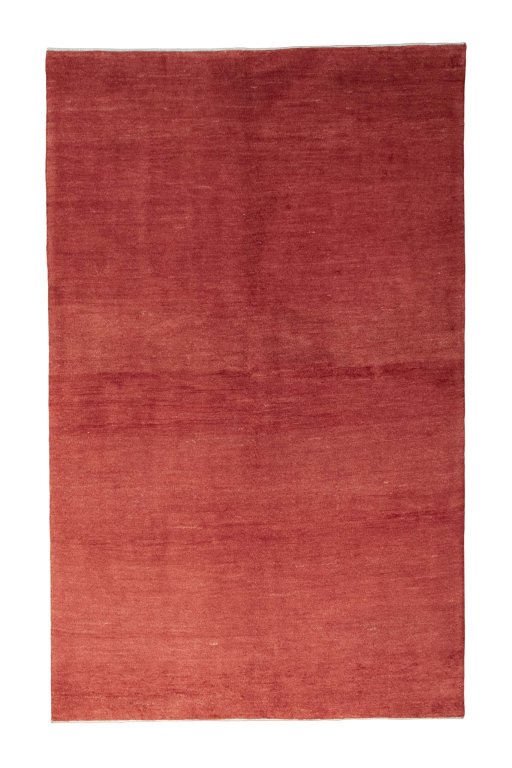 Full view of New Persian Gabbeh rug from Iran / Persia, 268 × 167 cm in Red tones