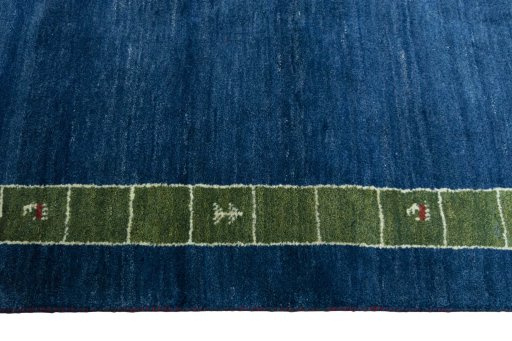 Close-up detail of New Persian Gabbeh rug from Iran / Persia showing Wool weave