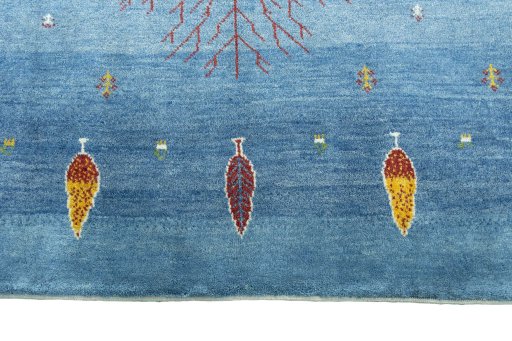 Central medallion detail of New Persian Gabbeh rug from Iran / Persia