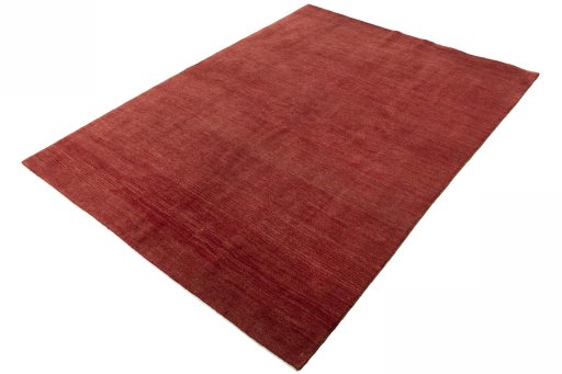 Corner detail of New Persian Gabbeh rug showing border pattern and Wool pile