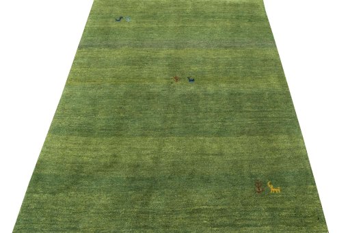 Surface texture of New Persian Gabbeh rug with natural Wool and intricate pattern