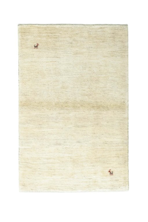 Full view of New Persian Gabbeh rug from Iran / Persia, 157 × 103 cm in Beige tones