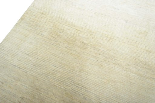 Backside of handmade New Persian Gabbeh rug showing knot structure and weave density