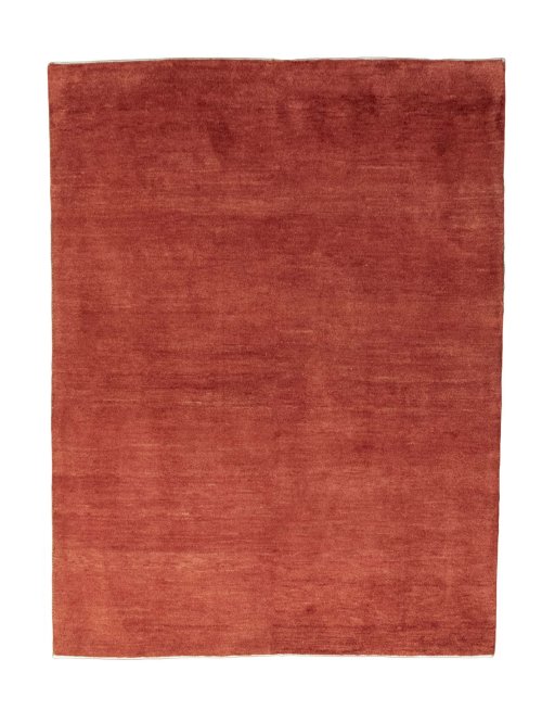 Full view of New Persian Gabbeh rug from Iran / Persia, 203 × 154 cm in Red tones