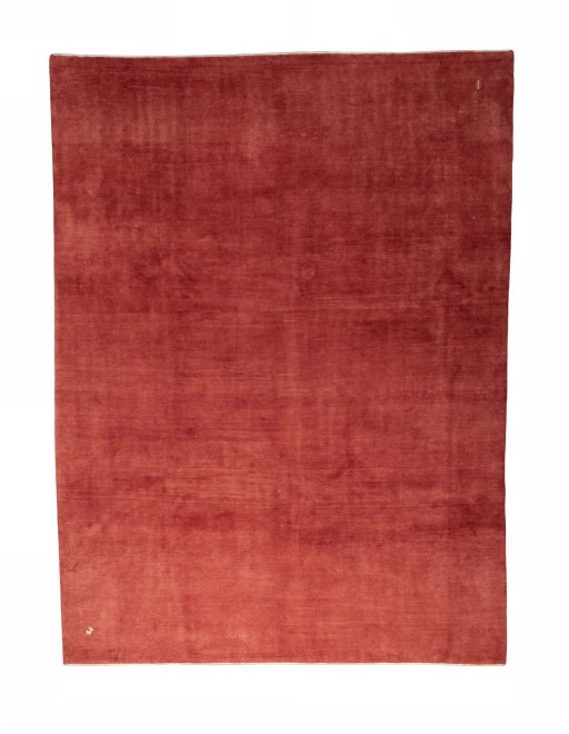 Full view of New Persian Gabbeh rug from Iran / Persia, 407 × 303 cm in Red tones