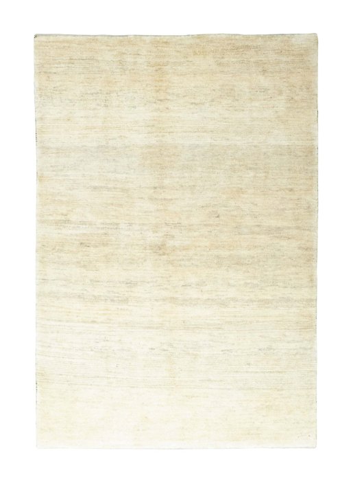 Full view of New Persian Gabbeh rug from Iran / Persia, 247 × 168 cm in Beige tones