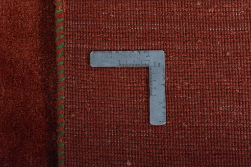 Close-up detail of New Persian Gabbeh rug from Iran / Persia showing Wool weave