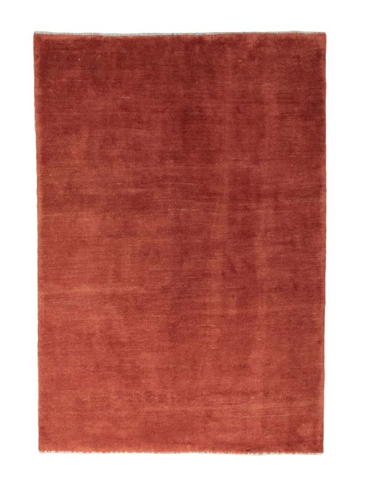 Full view of New Persian Gabbeh rug from Iran / Persia, 250 × 173 cm in Red tones