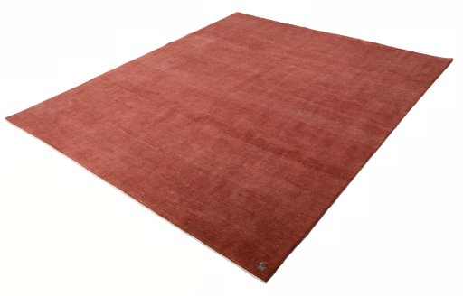 Corner detail of New Persian Gabbeh rug showing border pattern and Wool pile