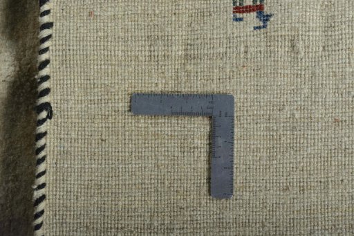 Close-up detail of New Persian Gabbeh rug from Iran / Persia showing Wool weave