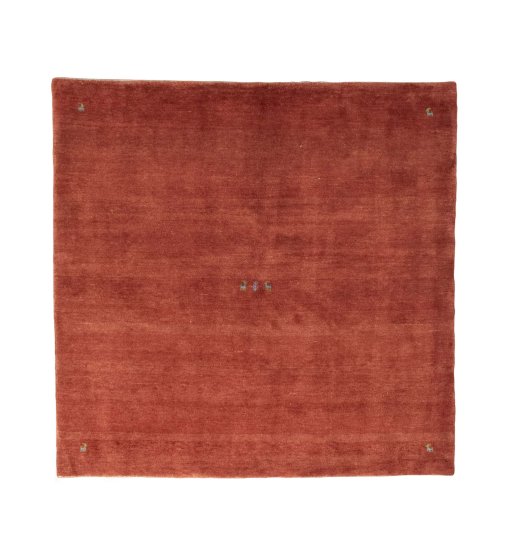 Full view of New Persian Gabbeh rug from Iran / Persia, 198 × 200 cm in Red tones