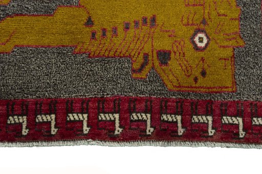 Central medallion detail of 2000s Persian Gabbeh rug from Iran / Persia