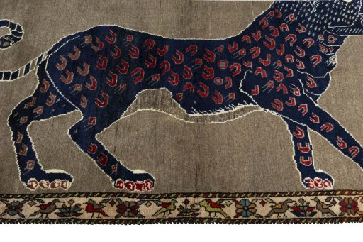 Close-up detail of 2000s Persian Gabbeh rug from Iran / Persia showing Wool weave