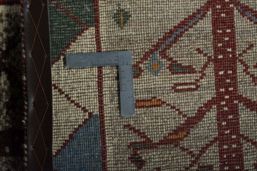 Close-up detail of 2000s Persian Gabbeh rug from Iran / Persia showing Wool weave