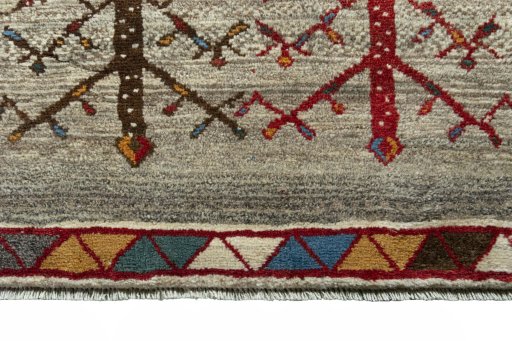 Central medallion detail of 2000s Persian Gabbeh rug from Iran / Persia