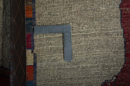 Close-up detail of 2000s Persian Gabbeh rug from Iran / Persia showing Wool weave