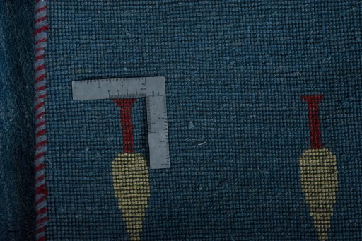 Full view of New Persian Gabbeh rug from Iran / Persia, 290 × 205 cm in Blue tones