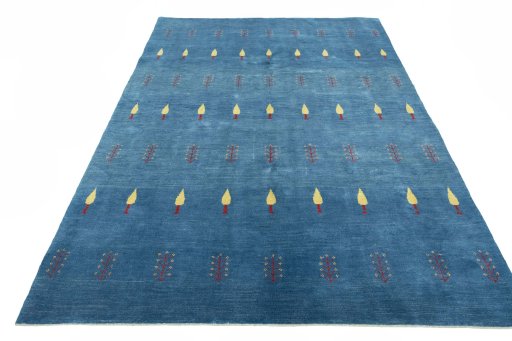 Surface texture of New Persian Gabbeh rug with natural Wool and intricate pattern