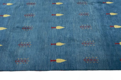 Close-up detail of New Persian Gabbeh rug from Iran / Persia showing Wool weave