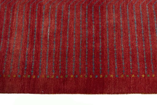 Close-up detail of New Persian Gabbeh rug from Iran / Persia showing Wool weave
