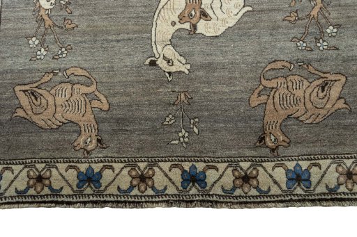 Central medallion detail of 2000s Persian Gabbeh rug from Iran / Persia