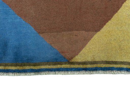 Central medallion detail of 2000s Persian Gabbeh rug from Iran / Persia