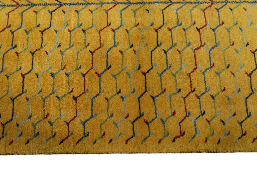 Close-up detail of New Persian Gabbeh rug from Iran / Persia showing Wool weave