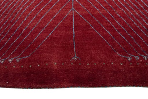 Central medallion detail of New Persian Gabbeh rug from Iran / Persia