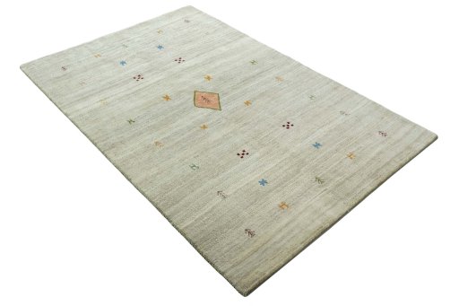 Close-up detail of New Persian Gabbeh rug from Iran / Persia showing Wool weave