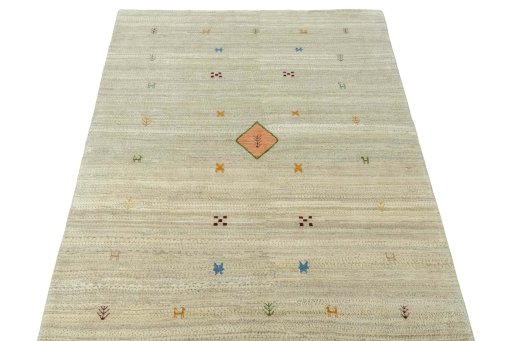 Surface texture of New Persian Gabbeh rug with natural Wool and intricate pattern