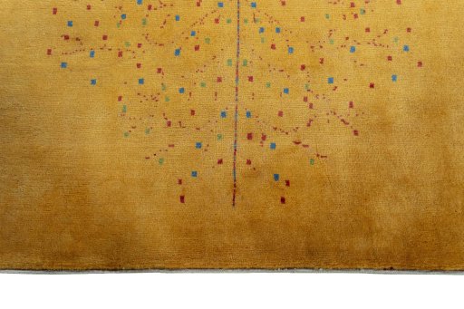 Central medallion detail of New Persian Gabbeh rug from Iran / Persia