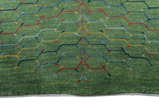 Central medallion detail of New Persian Gabbeh rug from Iran / Persia