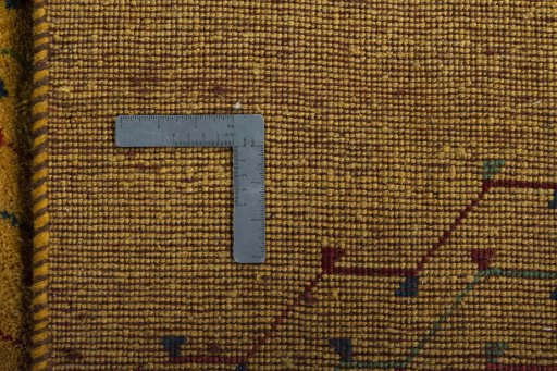 Close-up detail of New Persian Gabbeh rug from Iran / Persia showing Wool weave
