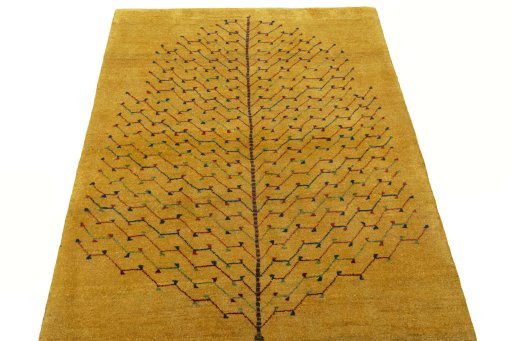 Surface texture of New Persian Gabbeh rug with natural Wool and intricate pattern
