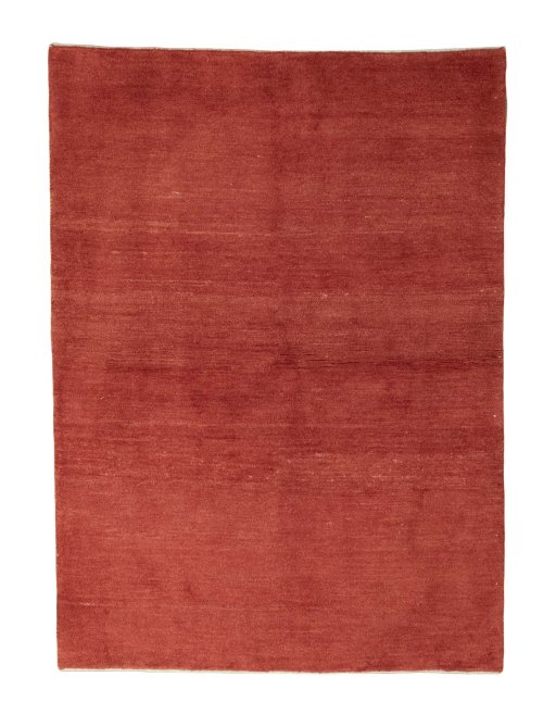 Full view of New Persian Gabbeh rug from Iran / Persia, 205 × 149 cm in Red tones