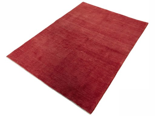 Corner detail of New Persian Gabbeh rug showing border pattern and Wool pile