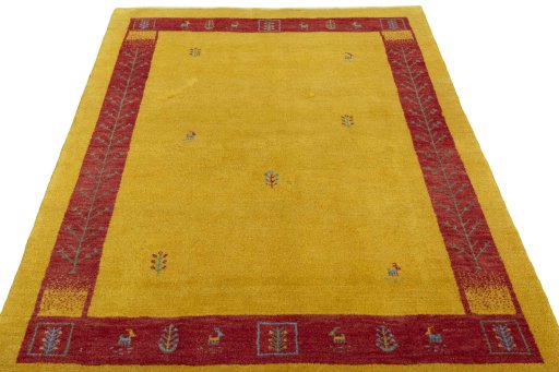 Surface texture of New Persian Gabbeh rug with natural Wool and intricate pattern