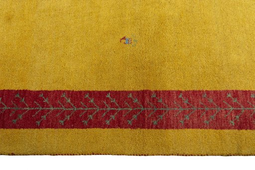 Close-up detail of New Persian Gabbeh rug from Iran / Persia showing Wool weave