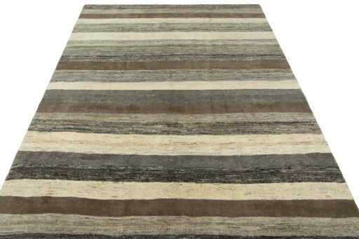 Surface texture of New Persian Gabbeh rug with natural Wool and intricate pattern